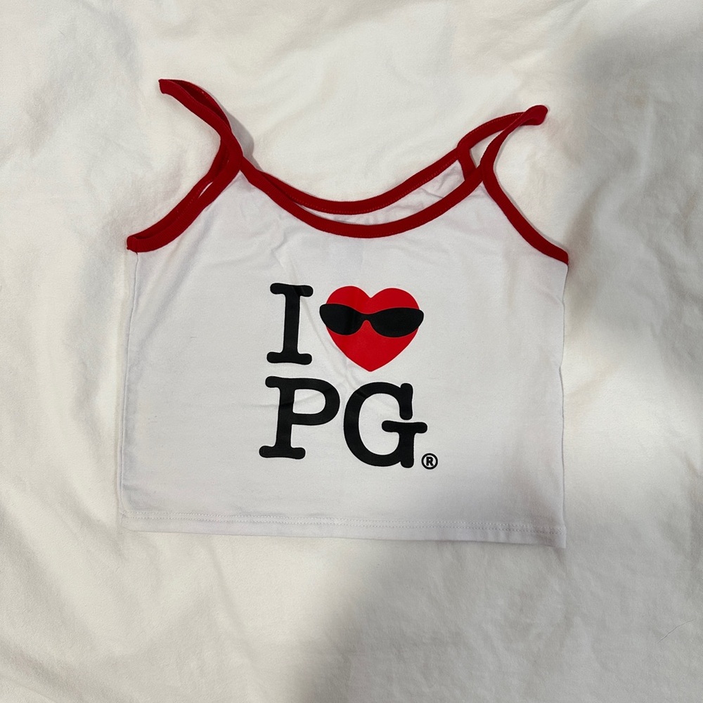 Women's Red and White Crop Top